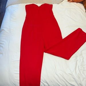 Express brand size 2 red jumpsuit with pockets